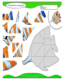 Puzzle Kes Yapıştır Çalışma Sayfaları